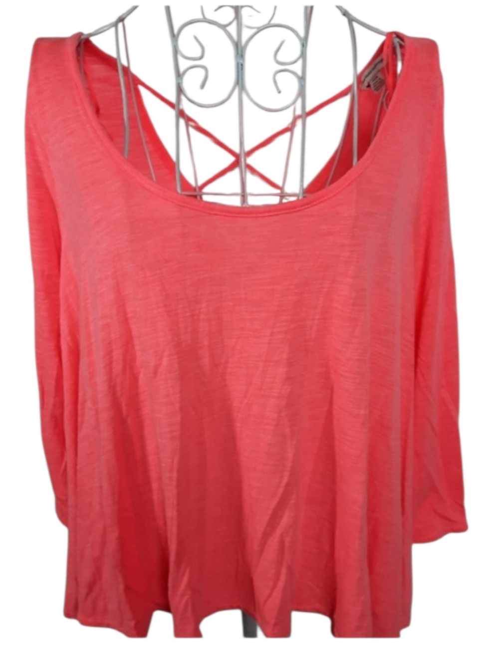 AEO Coral Lace-up Back Scoop Neck Swing Top SZ M